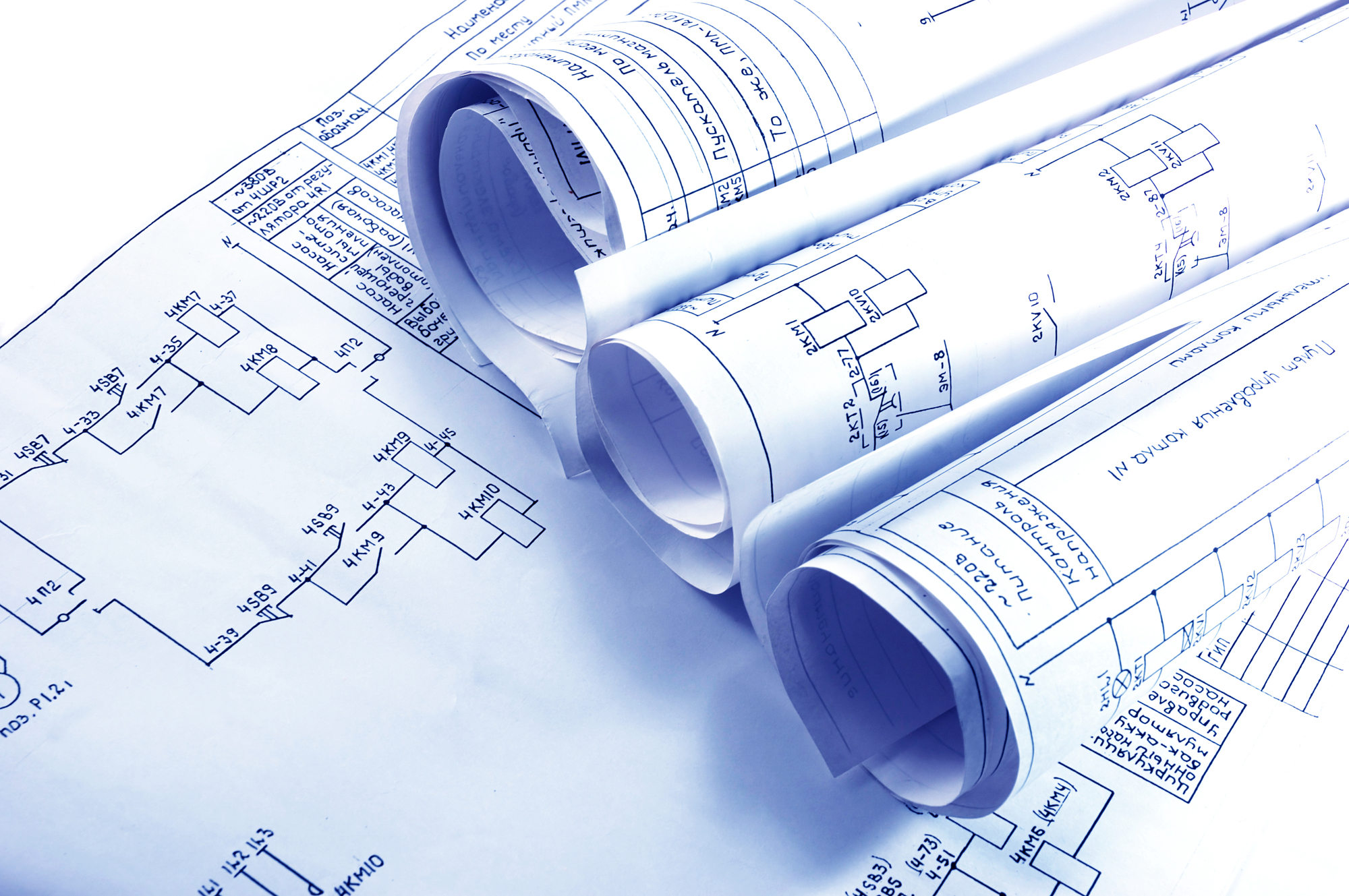Engineering electricity blueprint rolls